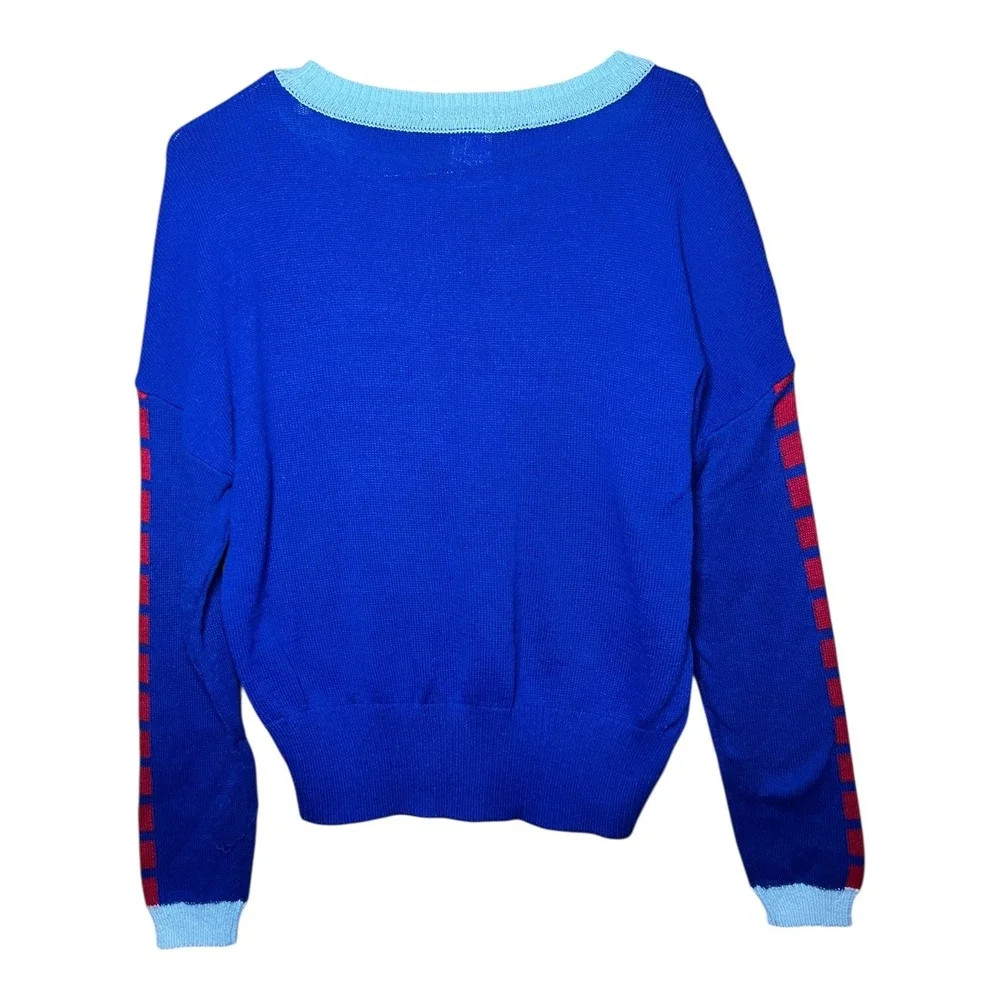 Star Wars‎ Blue Red Stripe Graphic Knit Sweater Women's Size Small - Picture 5 of 9